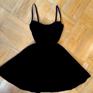 American Apparel black velvet party dress, size xs.